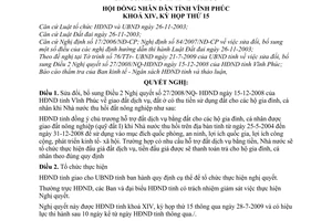 Nghị quyết 04/2009/NQ-HĐND sửa đổi  Nghị quyết 27/2008/NQ-HĐND  giao đất dịch vụ, đất ở có thu tiền sử dụng đất