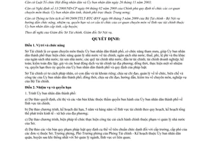 Quyết định 40/2009/QĐ-UBND chức năng nhiệm vụ quyền hạn cơ cấu Sở Tài chính