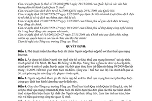 Quyết định 1830/QĐ-BTC thực hiện thí điểm người nộp thuế nộp hồ sơ khai thuế mạng internet