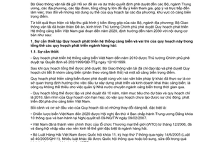 Tờ trình 5213/TTr-BGTVT quy hoạch phát triển hệ thống cảng biển Việt Nam