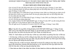 Quyết định 212/2009/QĐ-UBND sửa đổi Quyết định 265/2007/QĐ-UBND