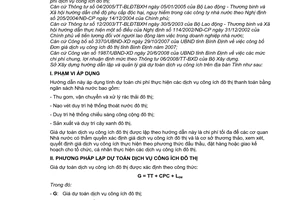 Hướng dẫn 03/HD-SXD lập quản lý giá dự toán dịch vụ công ích đô thị