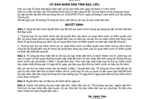 Quyết định 12/QĐ-UBND công bố Bộ thủ tục hành chính chung