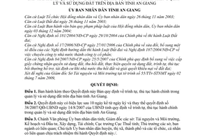 Quyết định 28/2009/QĐ-UBND trình tự, thủ tục hành chính quản lý sử dụng đất địa bàn tỉnh An Giang