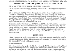 Nghị quyết 17/2009/NQ-HĐND mạng lưới thú y cơ sở giống cây trồng vật nuôi thủy sản Quảng Trị