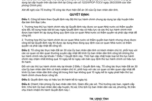 Quyết định 13/QĐ-UBND công bố bộ thủ tục hành chính