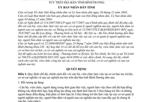 Quyết định 52/2009/QĐ-UBND chế độ, chính sách cán bộ, viên chức công tác cơ sở bảo trợ xã hội cai nghiện sau cai nghiện ma túy Bình Dương