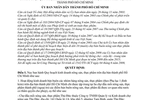 Quyết định 64/2009/QĐ-UBND phê duyệt quy hoạch kinh doanh nông sản, thực phẩm địa bàn thành phố Hồ Chí Minh