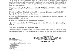 Thông báo 213/TB-BTC tỷ giá hạch toán ngoại tệ tháng 08/2009