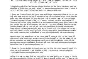 Thông báo 264-TB/TW kết luận của Bộ Chính trị tổ chức cuộc vận động Người Việt