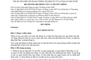 Thông tư 26/2009/TT-BTTTT cung cấp thông tin đảm bảo khả năng truy cập thuận tiện trang thông tin điện tử cơ quan nhà nước
