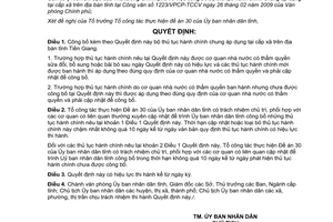 Quyết định 2693/QĐ-UBND công bố bộ thủ tục hành chính chung  áp dụng tại cấp xã