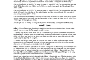 Quyết định 1527/QĐ-BTNMT công bố bộ thủ tục hành chính thuộc quản lý Bộ Tài nguyên Môi trường