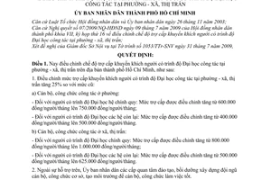 Quyết định 65/2009/QĐ-UBND điều chỉnh chế độ trợ cấp khuyến khích người trình độ đại học công tác phường-xã, thị trấn