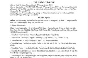 Quyết định 1178/QĐ-TTg phê duyệt quy hoạch bố trí ổn định dân cư xã biên giới Việt Nam-Campuchia đến năm 2015