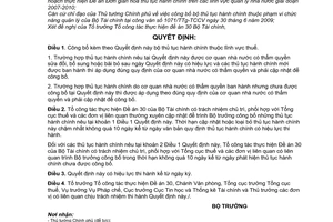 Quyết định 1902/QĐ-BTC công bố bộ thủ tục hành chính thuộc lĩnh vực thuế