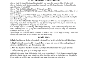 Quyết định 20/2009/QĐ-UBND ban hành lệ phí hộ tịch tỉnh Kiên Giang