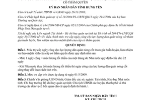 Quyết định 1473/QĐ-UBND năm 2009 mức trợ cấp ngày công cho lực lượng dân quân