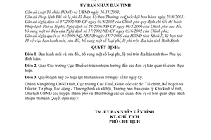 Quyết định 29/2009/QĐ-UBND  sửa đổi  phí lệ phí trên địa bàn tỉnh Bình Định