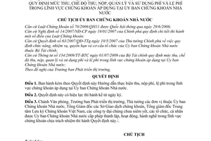 Quyết định 510/QĐ-UBCK hướng dẫn thực hiện Thông tư 134/2009/TT-BTC mức thu chế độ thu, nộp, quản lý sử dụng phí lệ phí lĩnh vực chứng khoán