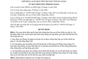 Quyết định 2781/2009/QĐ-UBND giao thẩm quyền chứng thực bản sao công chứng Hà Giang