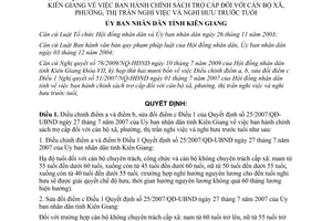 Quyết định 21/2009/QĐ-UBND trợ cấp cán bộ xã nghỉ hưu trước tuổi Kiên Giang