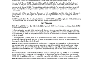 Quyết định 1691/QĐ-UBND 2009 công bố Bộ thủ tục hành chính Sở Nội vụ Huế