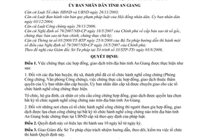 Quyết định 30/2009/QĐ-UBND chuyển giao chứng thực hợp đồng, giao dịch tổ chức hành nghề công chứng tỉnh An Giang