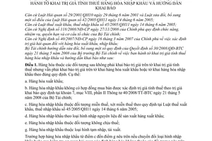 Thông tư 163/2009/TT-BTC sửa đổi Quyết định 30/2008/QĐ-BTC hướng dẫn khai báo tờ khai trị giá tính thuế hàng hóa nhập khẩu