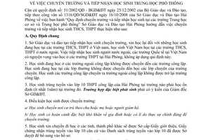 Quyết định 697/QĐ/SGD&ĐT-TrH  chuyển trường và tiếp nhận học sinh