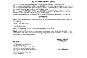 Thông tư 28/2009/TT-BXD quy chuẩn kỹ thuật quốc gia công trình ngầm đô thị