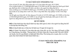 Quyết định 59/2009/QĐ-UBND quản lý nhà ở cho người lao động thuê để ở trên địa bàn tỉnh Đồng Nai