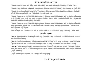 Quyết định số 61/2009/QĐ-UBND công tác lưu trữ tài liệu lưu trữ Bình Dương