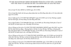 Quyết định 32/2009/QĐ-UBND chế độ huấn luyện viên vận động viên Bình Định