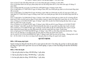 Quyết định 59/2009/QĐ-UBND thu sử dụng lệ ph&#237; cấp giấy ph&#233;p lao động