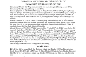 Quyết định 46/2009/QĐ-UBND sửa đổi Quyết định 103/2008/QĐ-UBND giá các loại đất năm 2009 trên địa bàn thành phố Cần Thơ