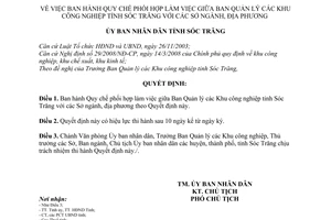 Quyết định 26/2009/QĐ-UBND Quy chế phối hợp giữa Ban Quản lý