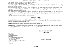 Quyết định 28/2009/QĐ-UBND Đề án chuẩn hoá hỗ trợ nghỉ việc cán bộ, công chức xã, phường, thị trấn trên địa bàn tỉnh Sóc Trăng