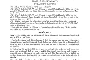 Quyết định 595/QĐ-UBND công bố bộ thủ tục hành chính