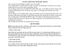 Quyết định 27/2009/QĐ-UBND mức thu nộp, quản lý sử dụng lệ phí cấp bản sao