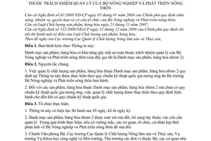 Thông tư 50/2009/TT-BNNPTNT danh mục sản phẩm, hàng hóa khả năng gây mất an toàn trách nhiệm quản lý Bộ Nông nghiệp  Phát triển nông thôn