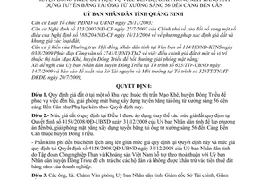 Quyết định 2497/QĐ-UBND giá đất ở tại khu vực thị trấn Mạo Khê, huyện Đông Triều