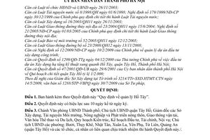 Quyết định 92/2009/QĐ-UBND quản lý Hồ Tây