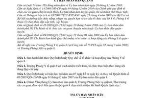 Quyết định 02/2009/QĐ-UBND quy chế tổ chức hoạt động Phòng Y tế quận 8