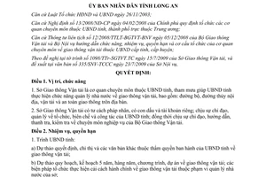Quyết định 47/2009/QĐ-UBND chức năng nhiệm vụ quyền hạn cơ cấu Sở GTVT Long An