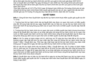 Quyết định 1001/QĐ-UBND công bố Bộ thủ tục hành chính