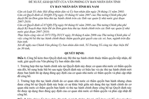 Quyết định 1011/QĐ-UBND công bố Bộ thủ tục hành chính