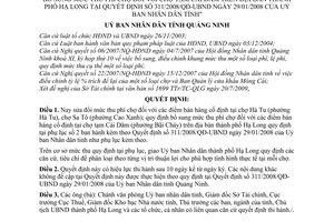 Quyết định 2491/2009/QĐ-UBND sửa đổi mức thu phí chợ Tỉnh Quảng Ninh