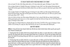 Quyết định 2569/QĐ-UBND 2009 công thủ tục hành chính Thanh tra thành phố Cần Thơ