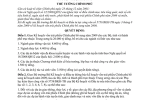 Quyết định 1297/QĐ-TTg giao kế hoạch vốn trái phiếu chính phủ bổ sung năm 2009 bộ địa phương